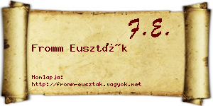 Fromm Euszták névjegykártya